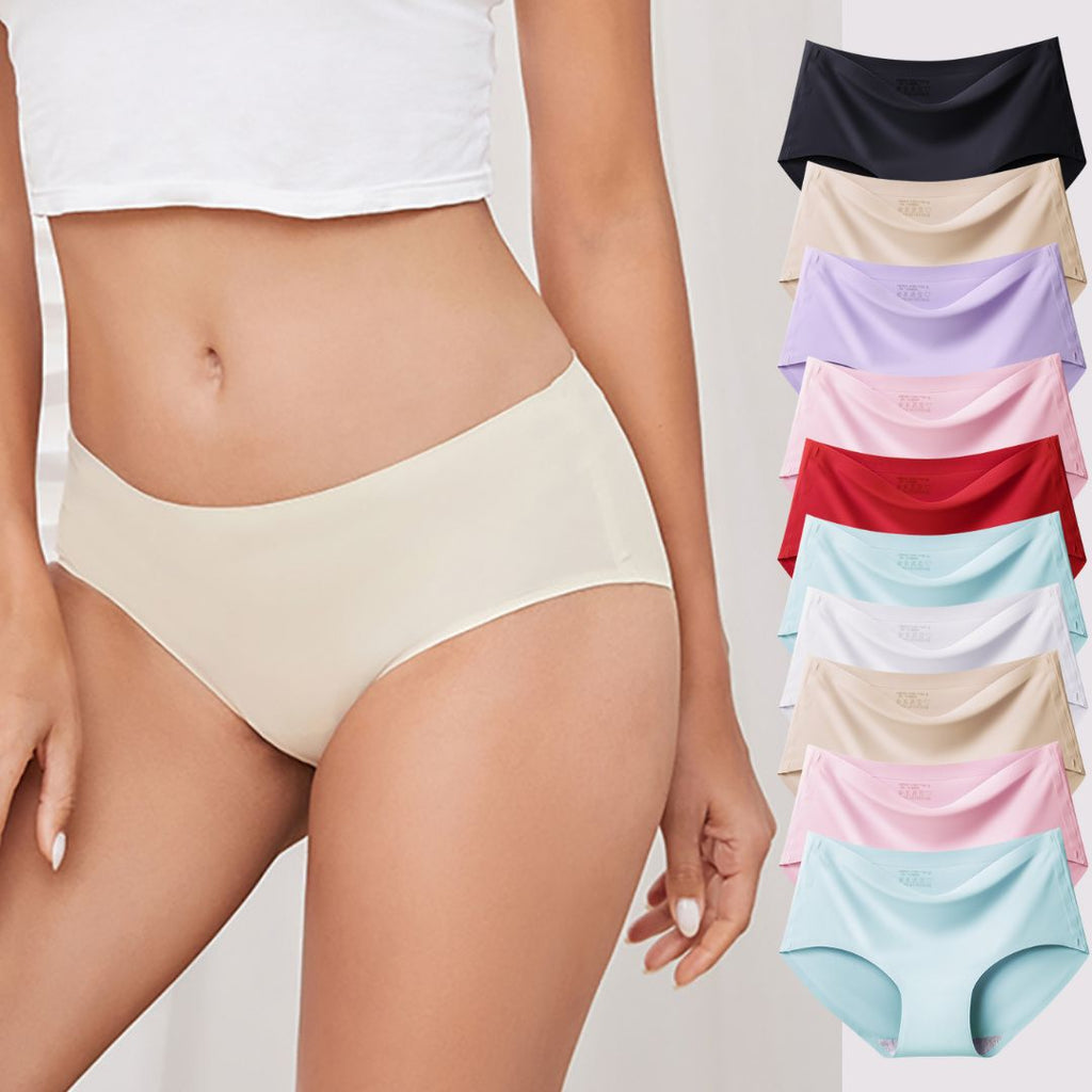 Calcinha Seda Cetim Sem Costura - Kit com 10 Peças