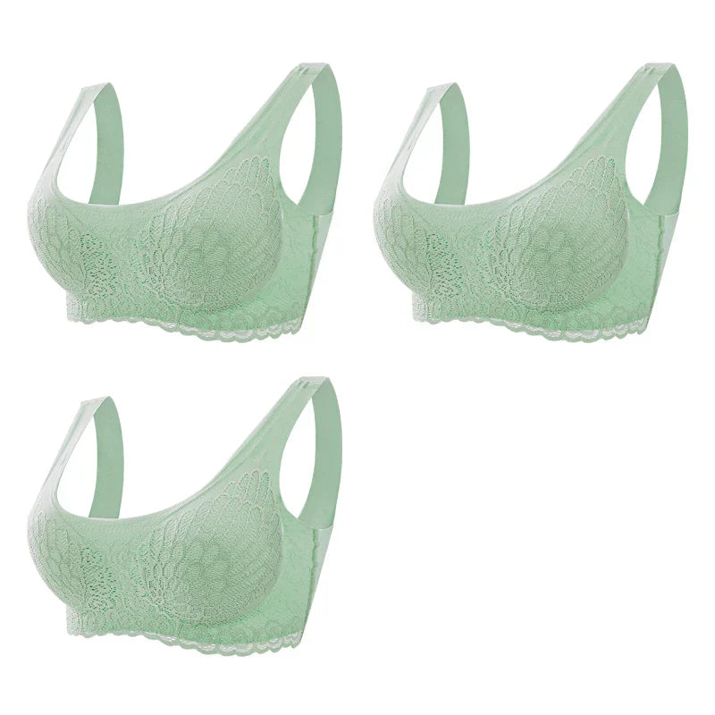 Sutiã Sem Costura Efeito Silicone de Renda - Kit 3 Peças