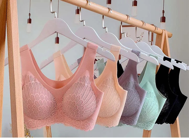 Sutiã Sem Costura Efeito Silicone de Renda - Kit 3 Peças