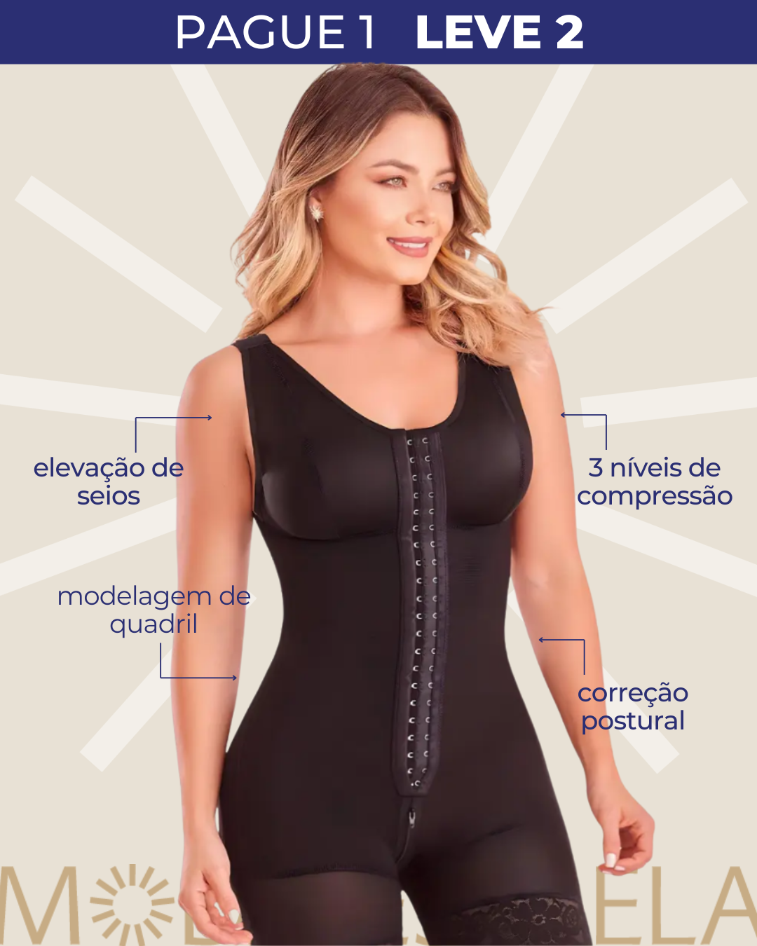Cinta Modeladora FemmeCompress de Alta Compressão - [Compre 1 Leve 2] + Brinde Exclusivo